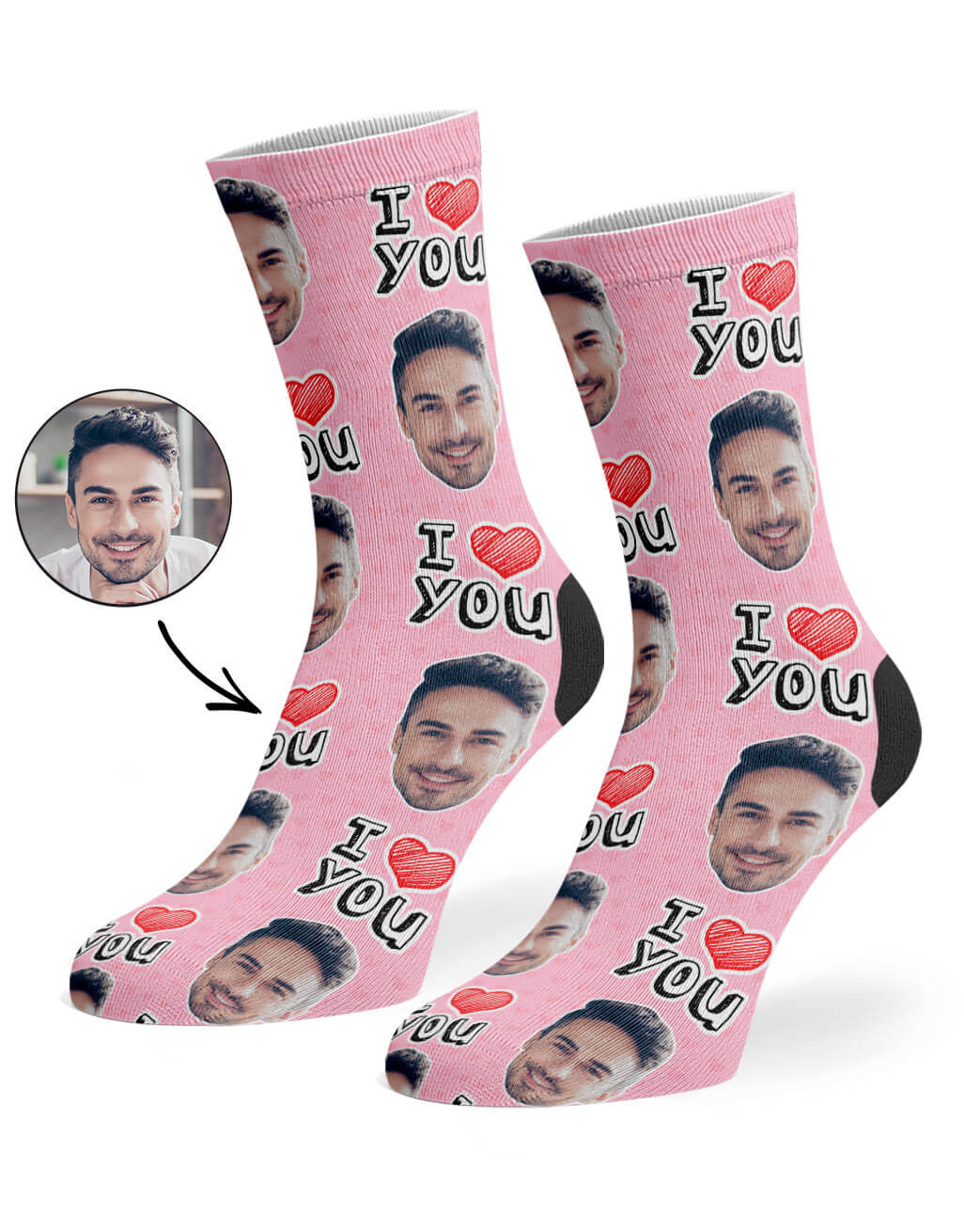 I Heart You Photo Socks