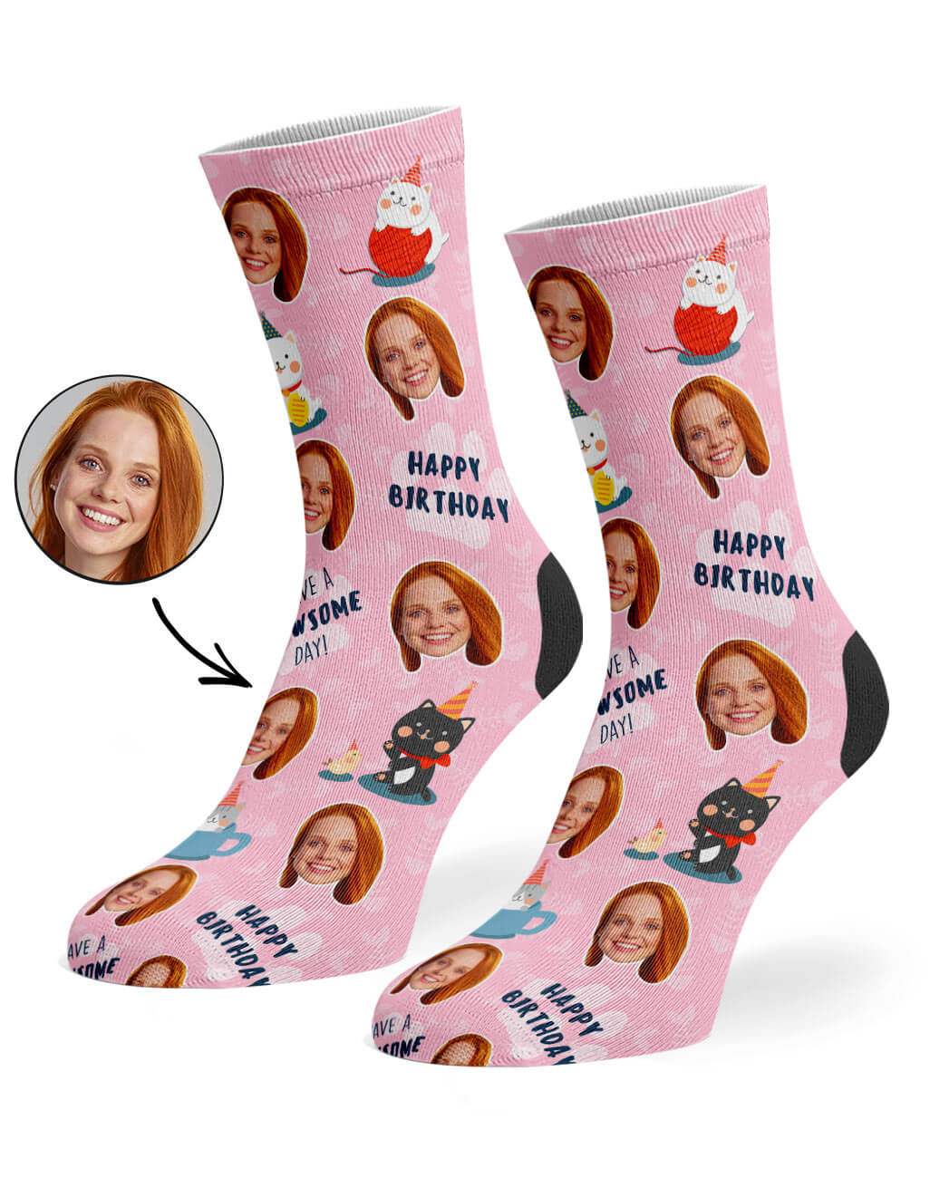 Personalised Pawsome Birthday Socks