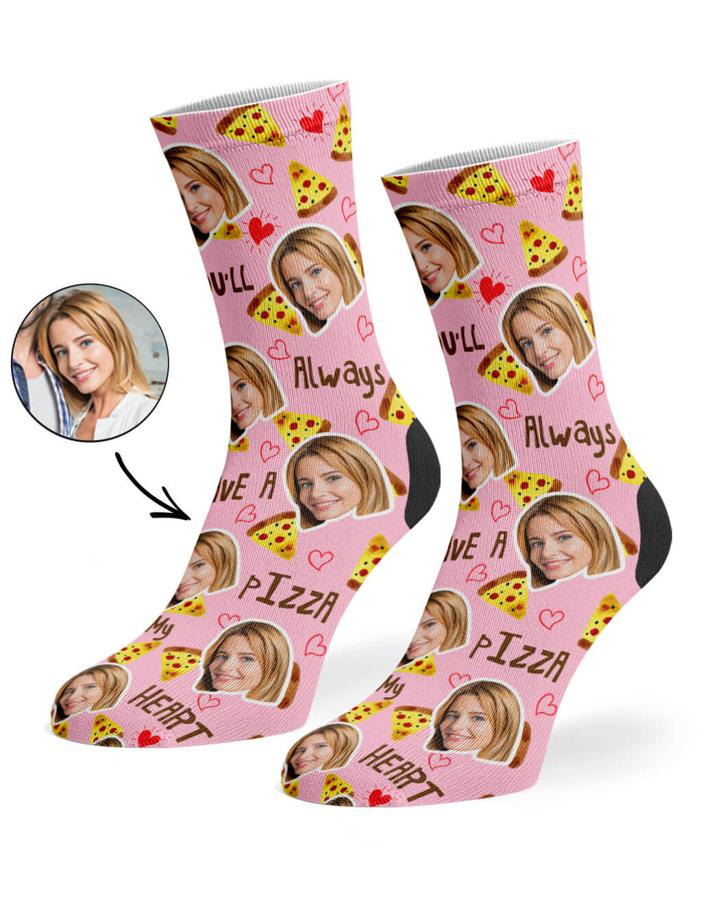 Pizza My Heart Novelty Socks