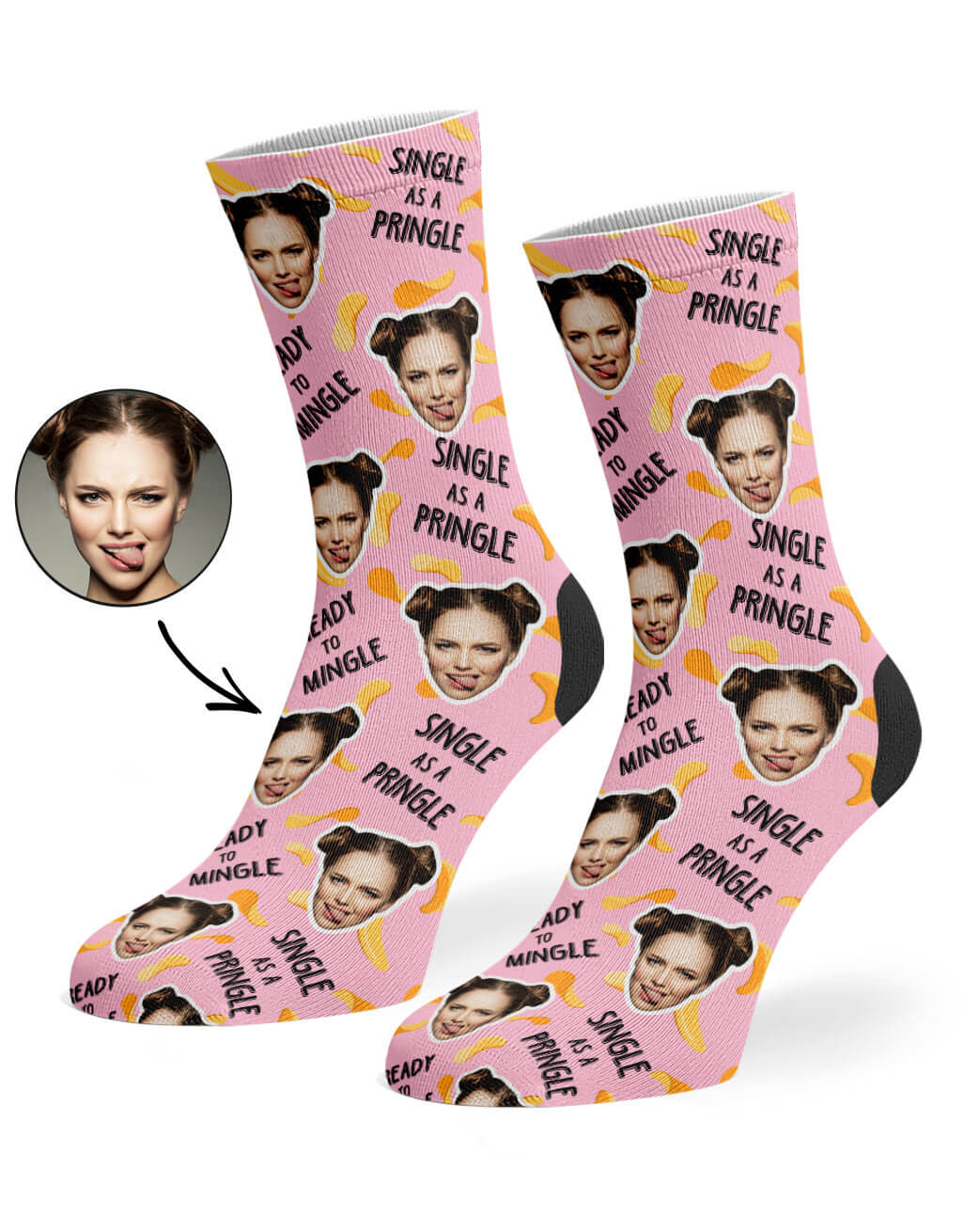 Single As A Pringle Photo Socks