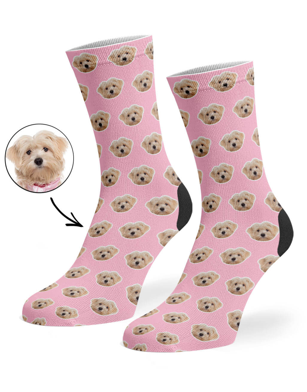 My Dog Pattern Baby Pink Socks