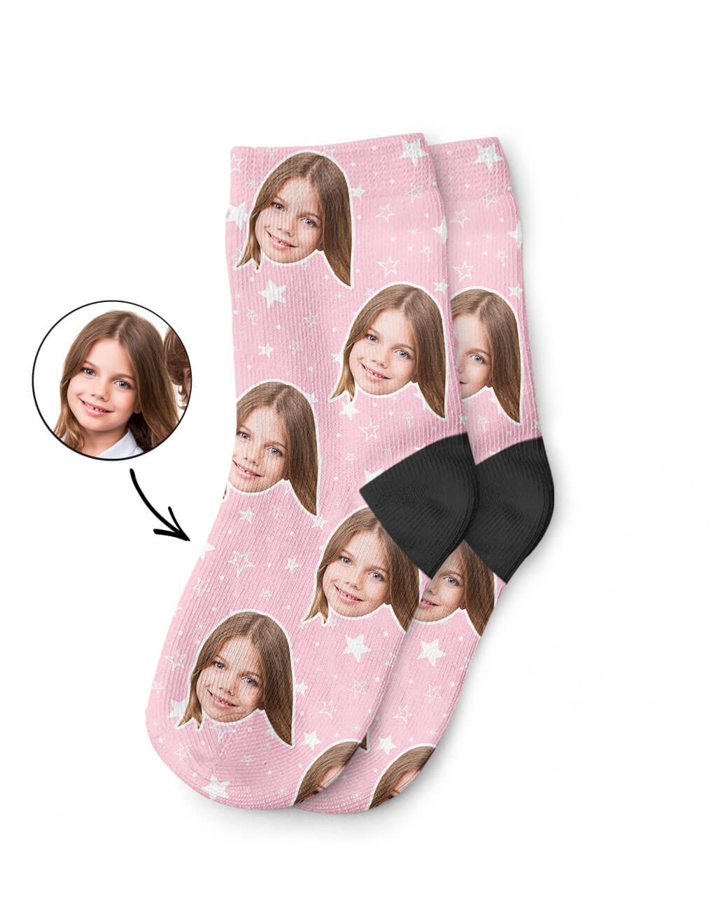 Baby Pink Star Pattern Kids Socks