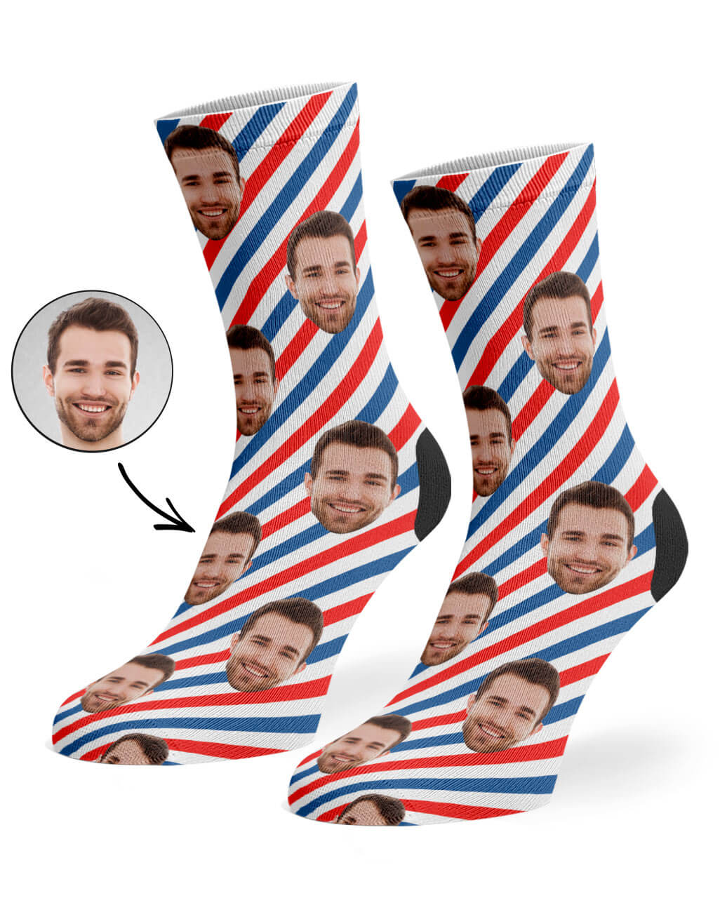 Personalised Barber Shop Pattern Socks