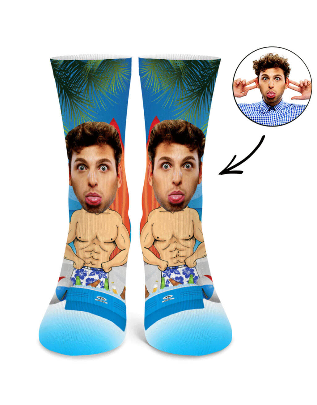 Summer Body Man Personalised Socks