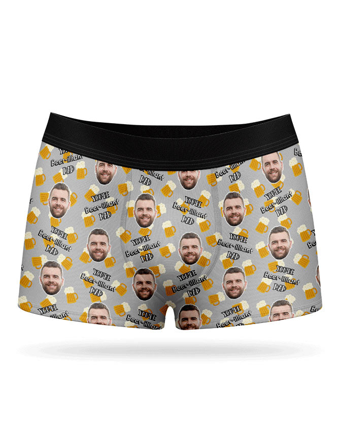 Beer-illiant Dad Photo Boxers