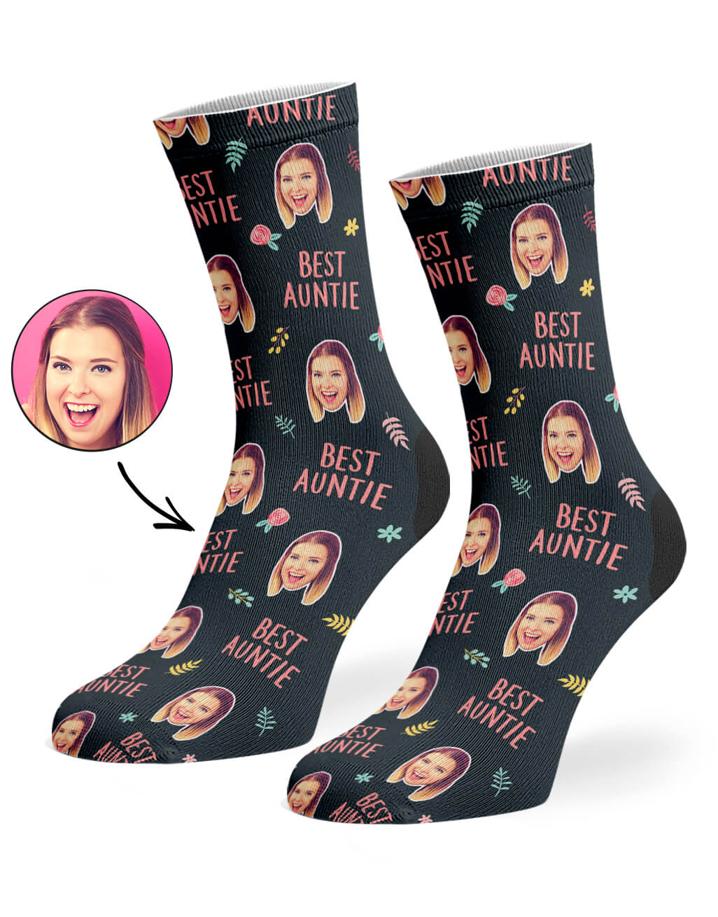 Charcoal Best Auntie Socks