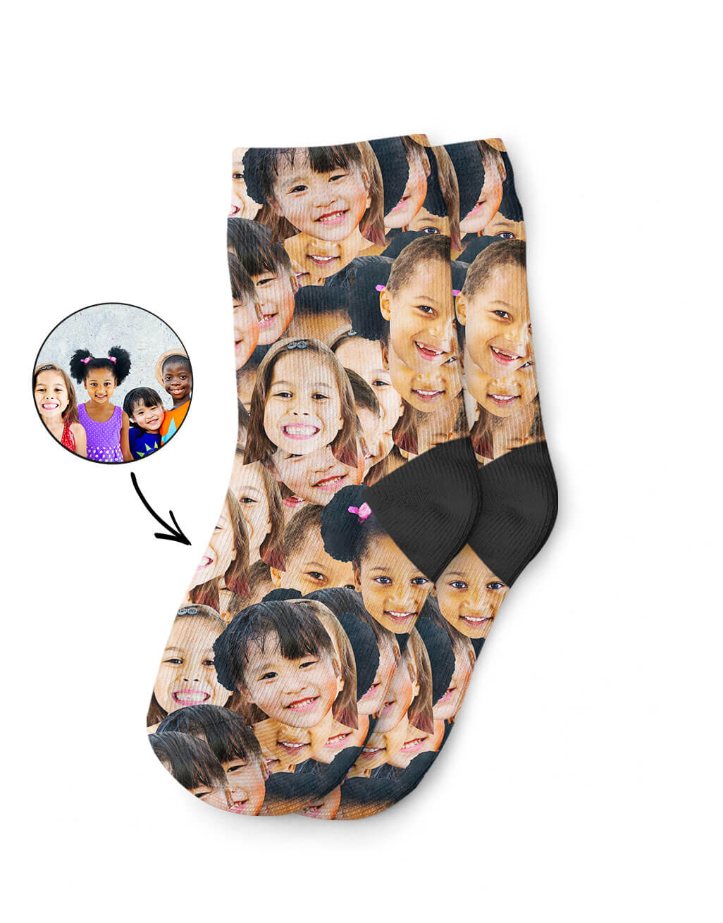 Best Friends Face Mash Kids Socks