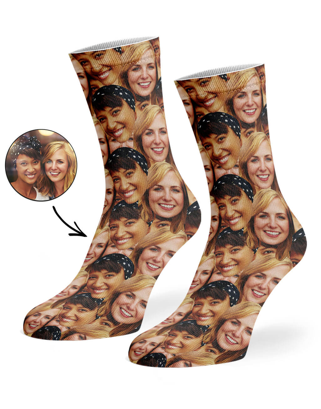 Personalised Best Friends Face Mash Socks