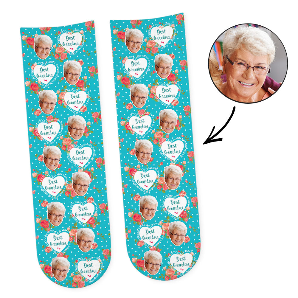 Best Grandma Custom Photo Socks