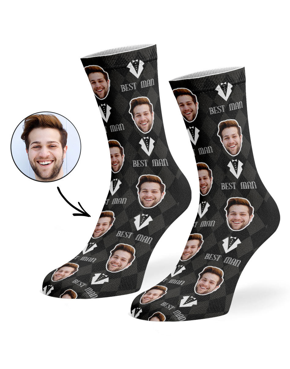 Best Man Photo Socks