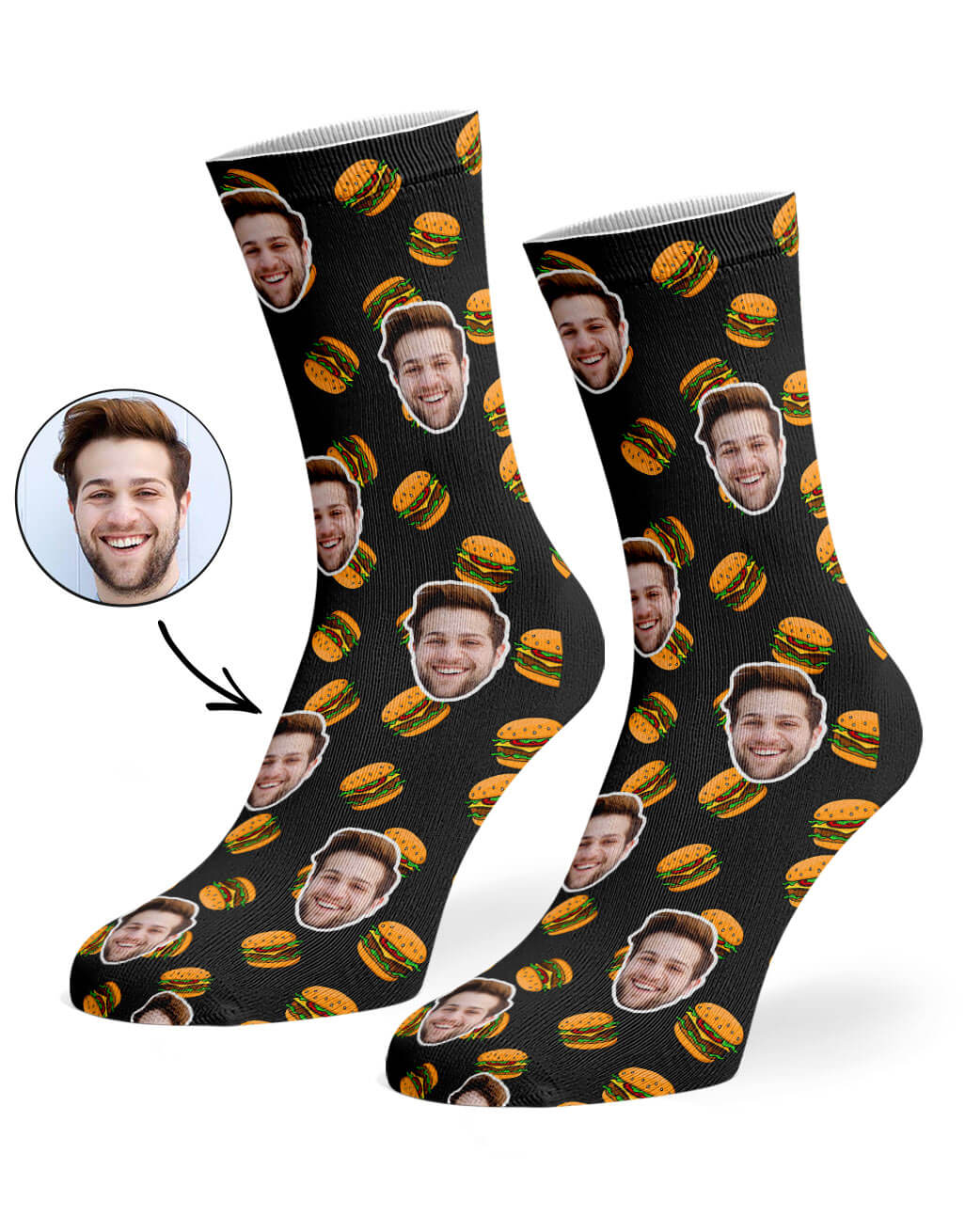 Custom Burger Face Socks