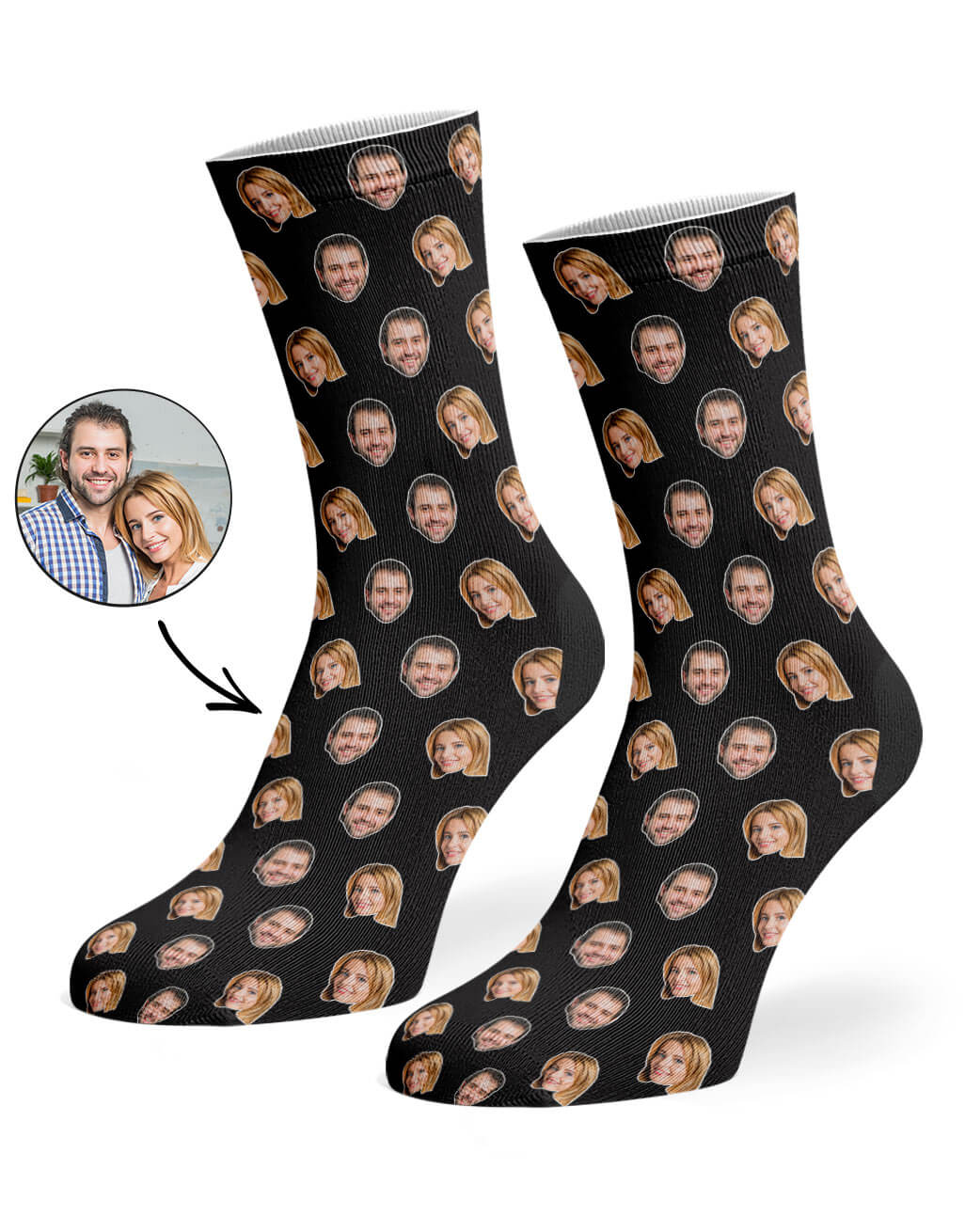 Couples Face Pattern Socks Gift