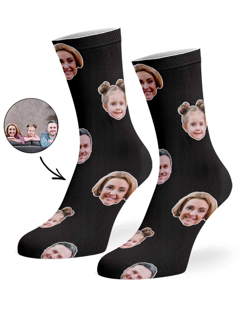 Family Faces Photo Socks