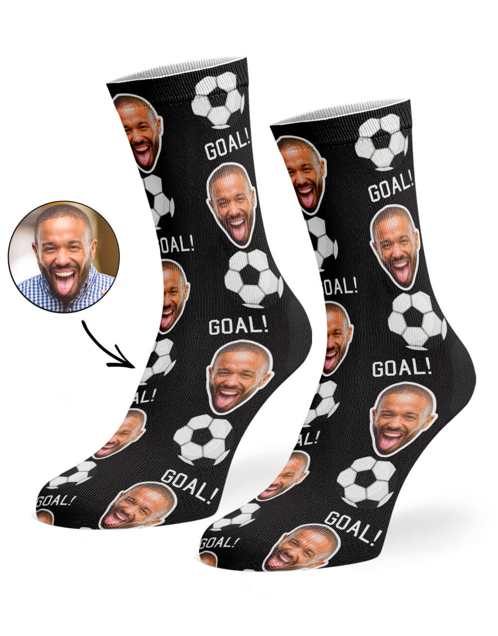 Black Footy Face Socks