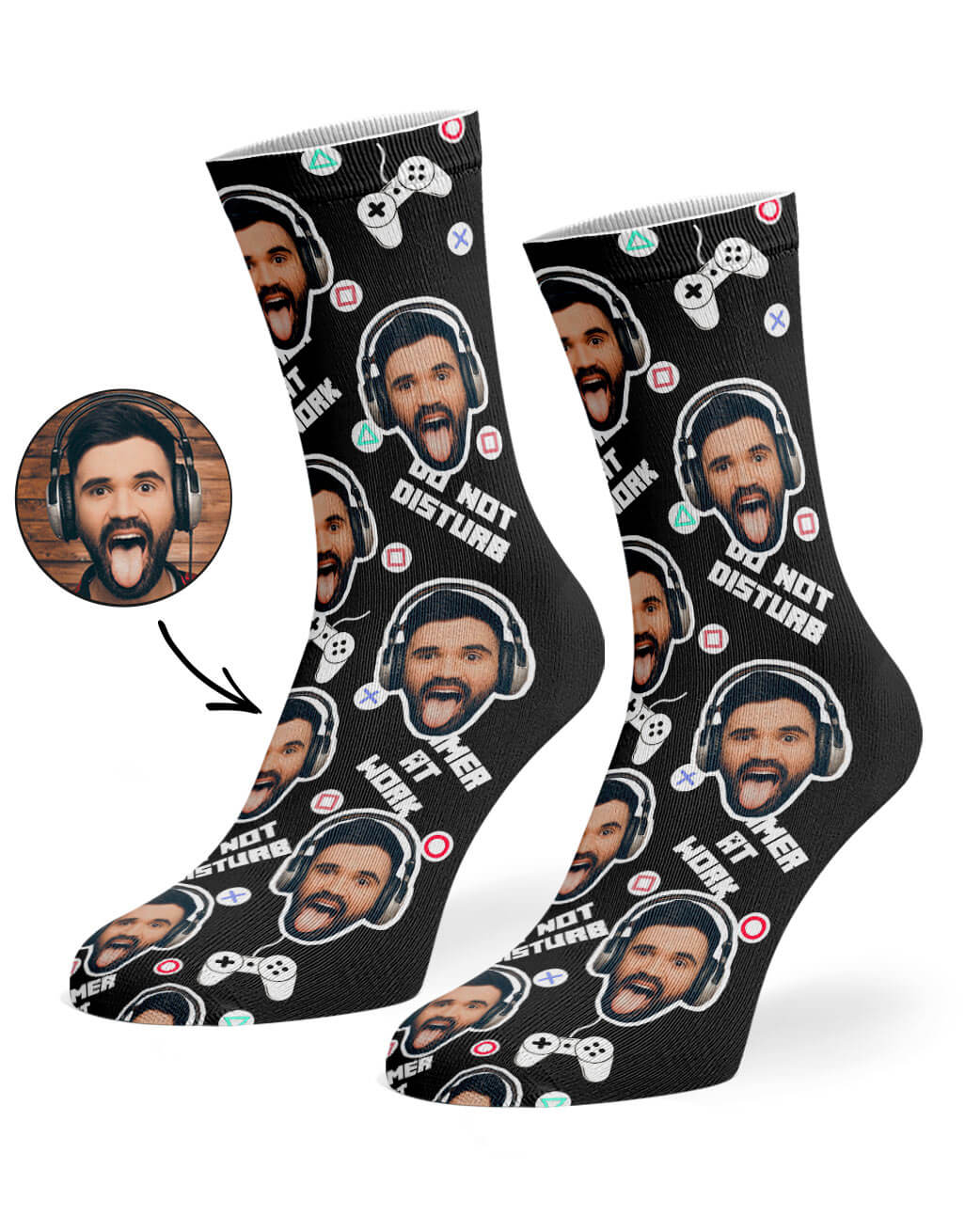 Gamer Face Socks With Photo