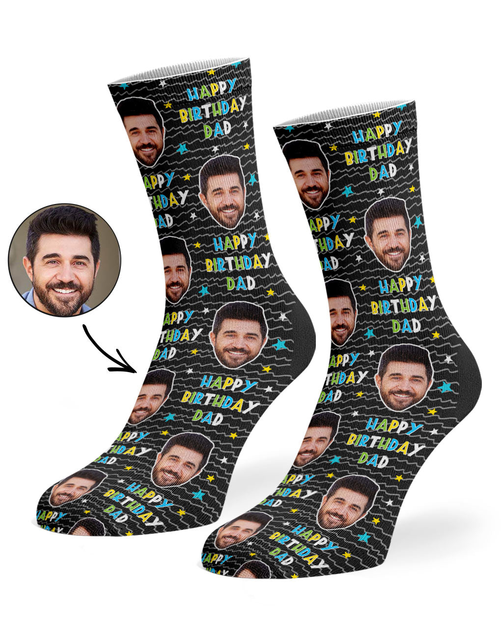 Happy Birthday Dad Photo Socks