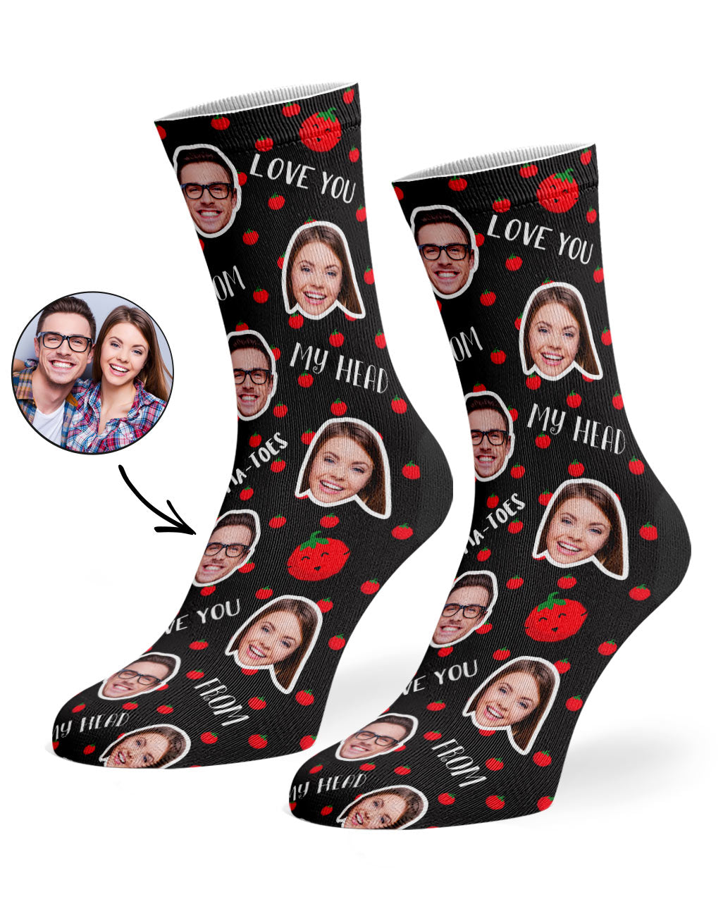 Head To-Ma-Toes Face Socks