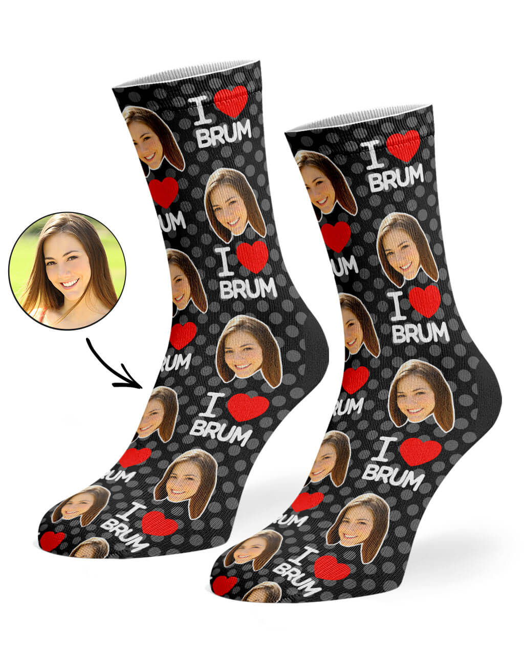 Black I Love Brum Socks