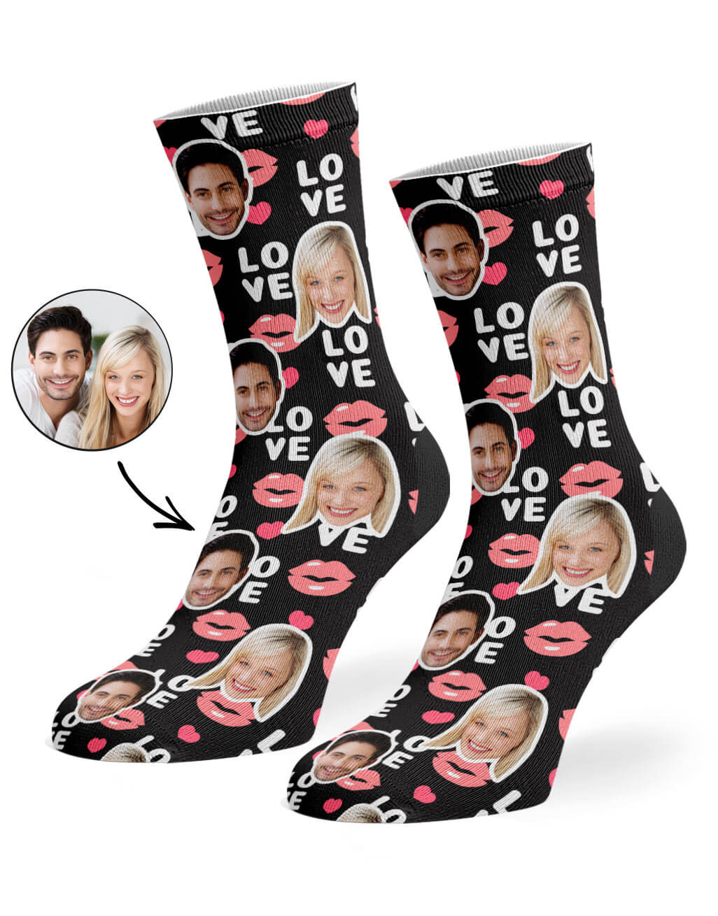 Personalised Love Lips Socks