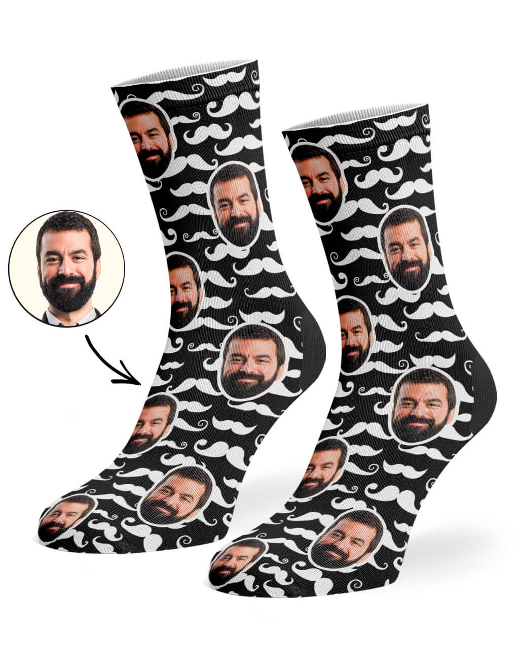 Customisable Moustache Pattern Socks