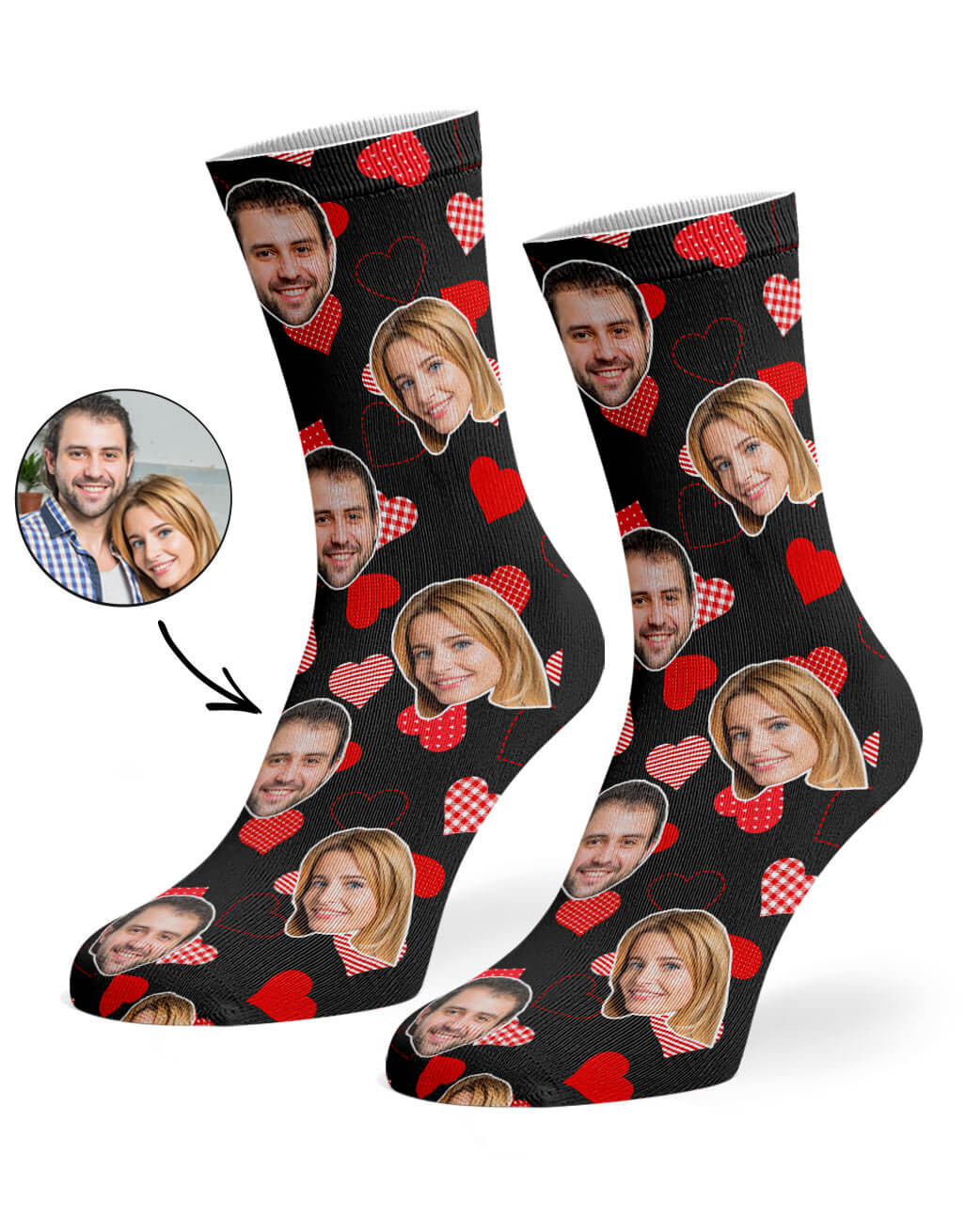 Retro Hearts Valentines Socks