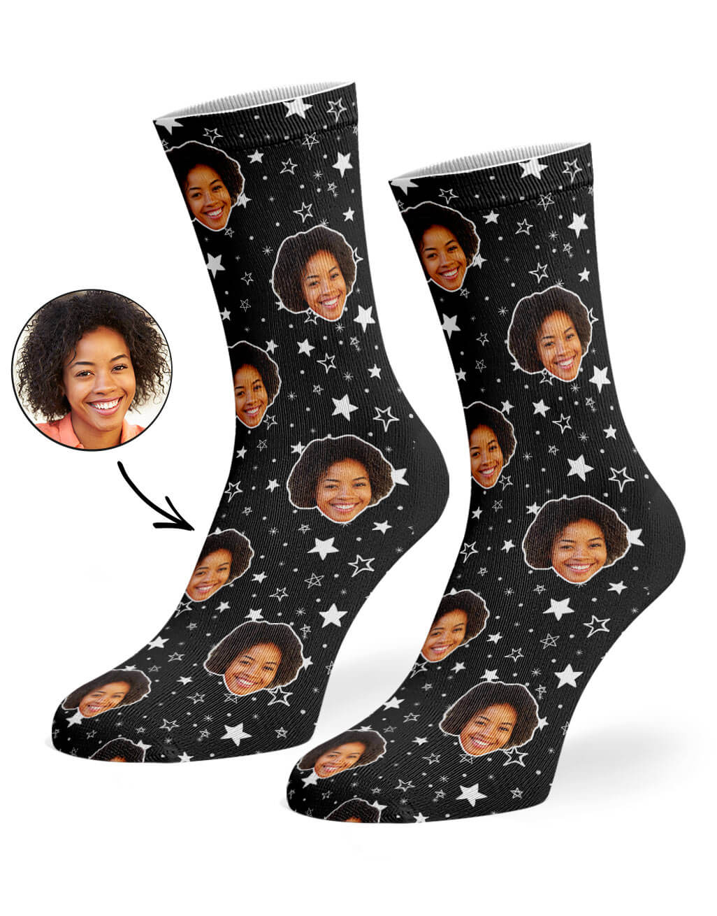 Star Pattern Personalised Socks