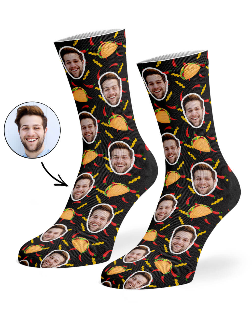 Unique Taco Face Socks