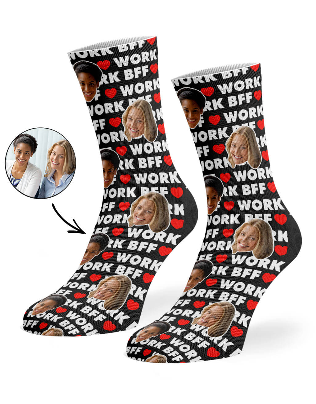 Work BFF Face Socks