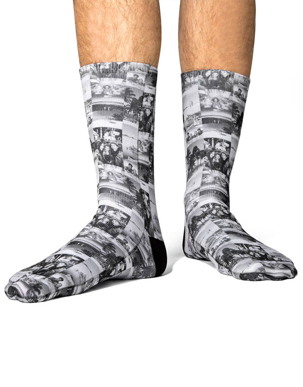 Black & White Photo Collage Socks