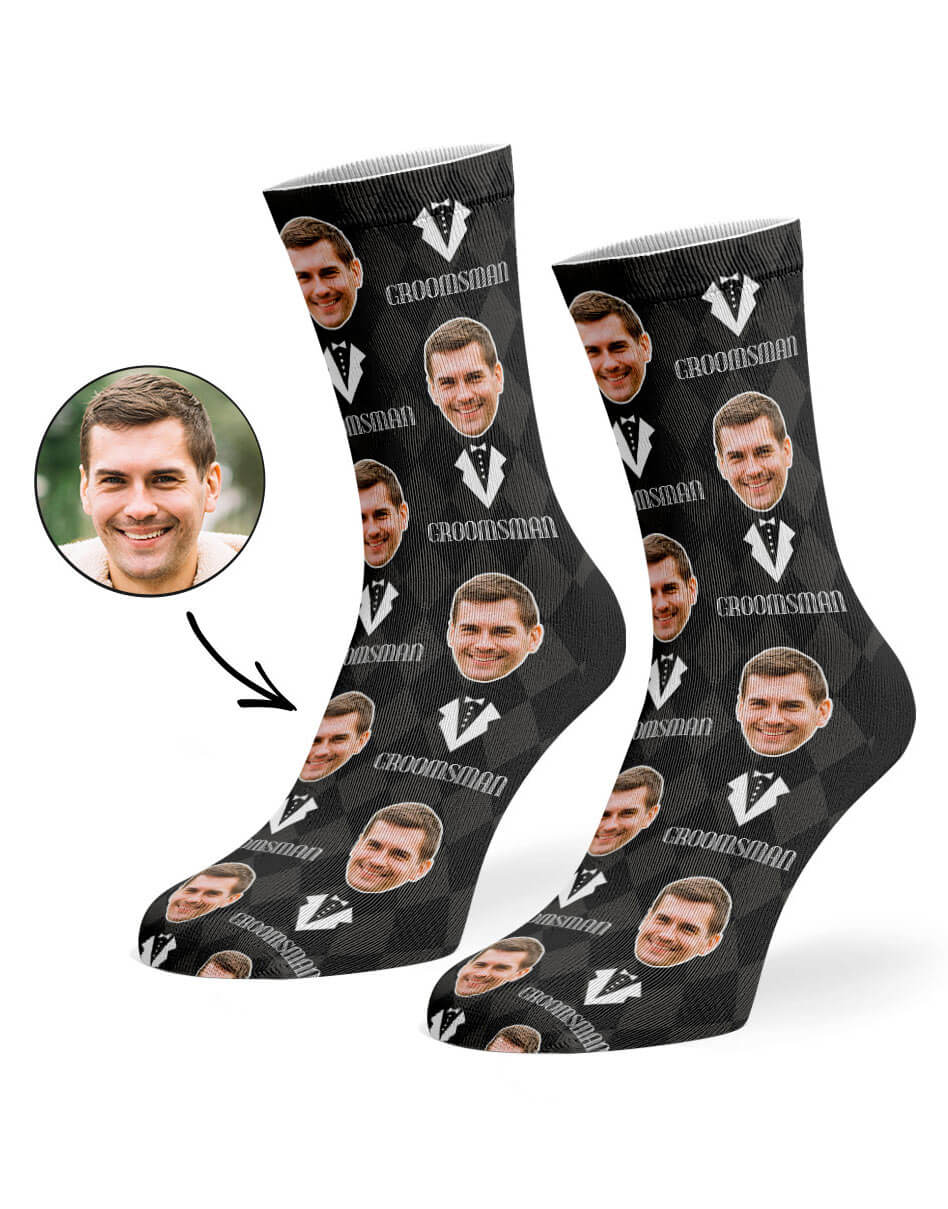 Groomsman Socks With Own Photo On