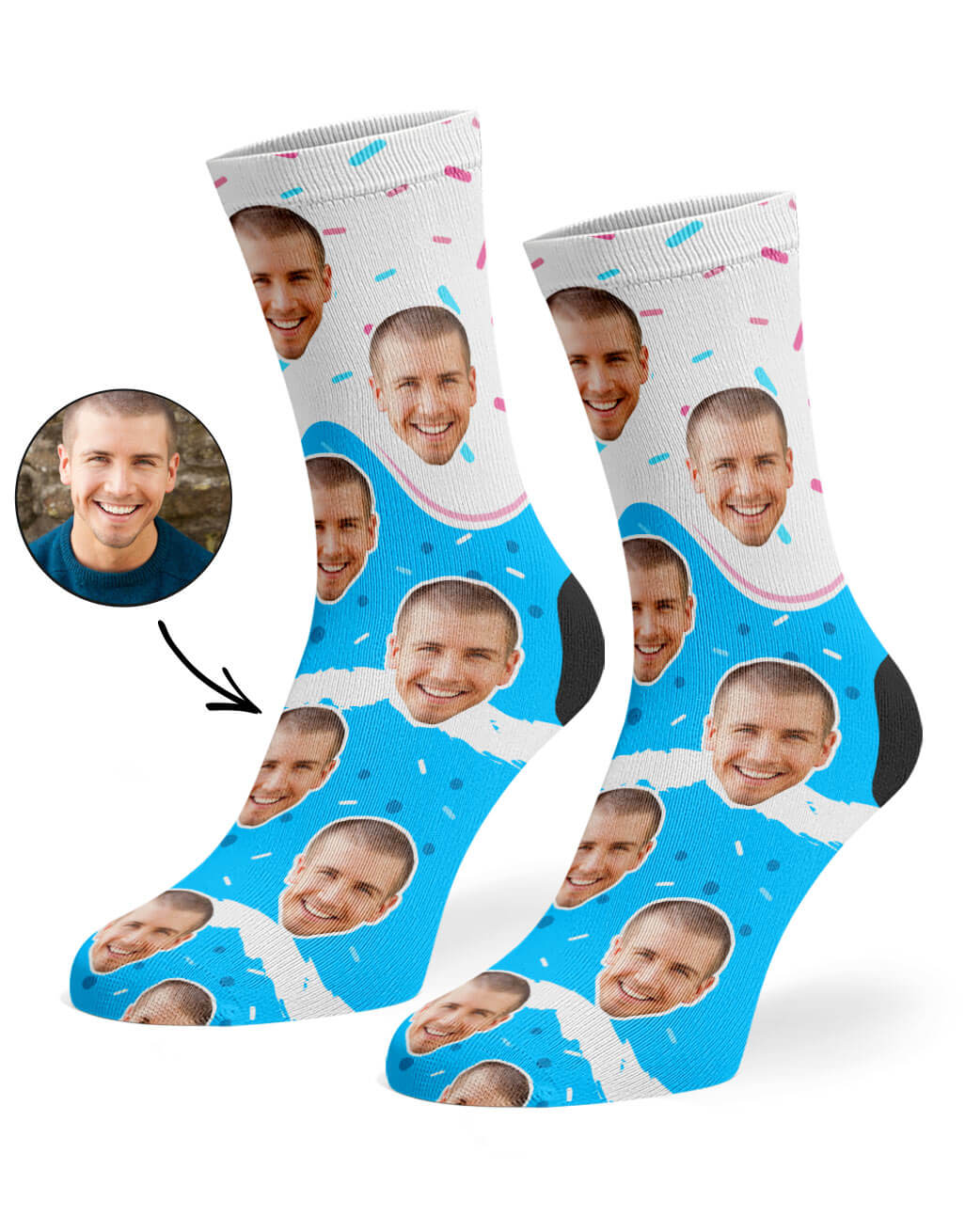 Birthday Cake Photo Socks