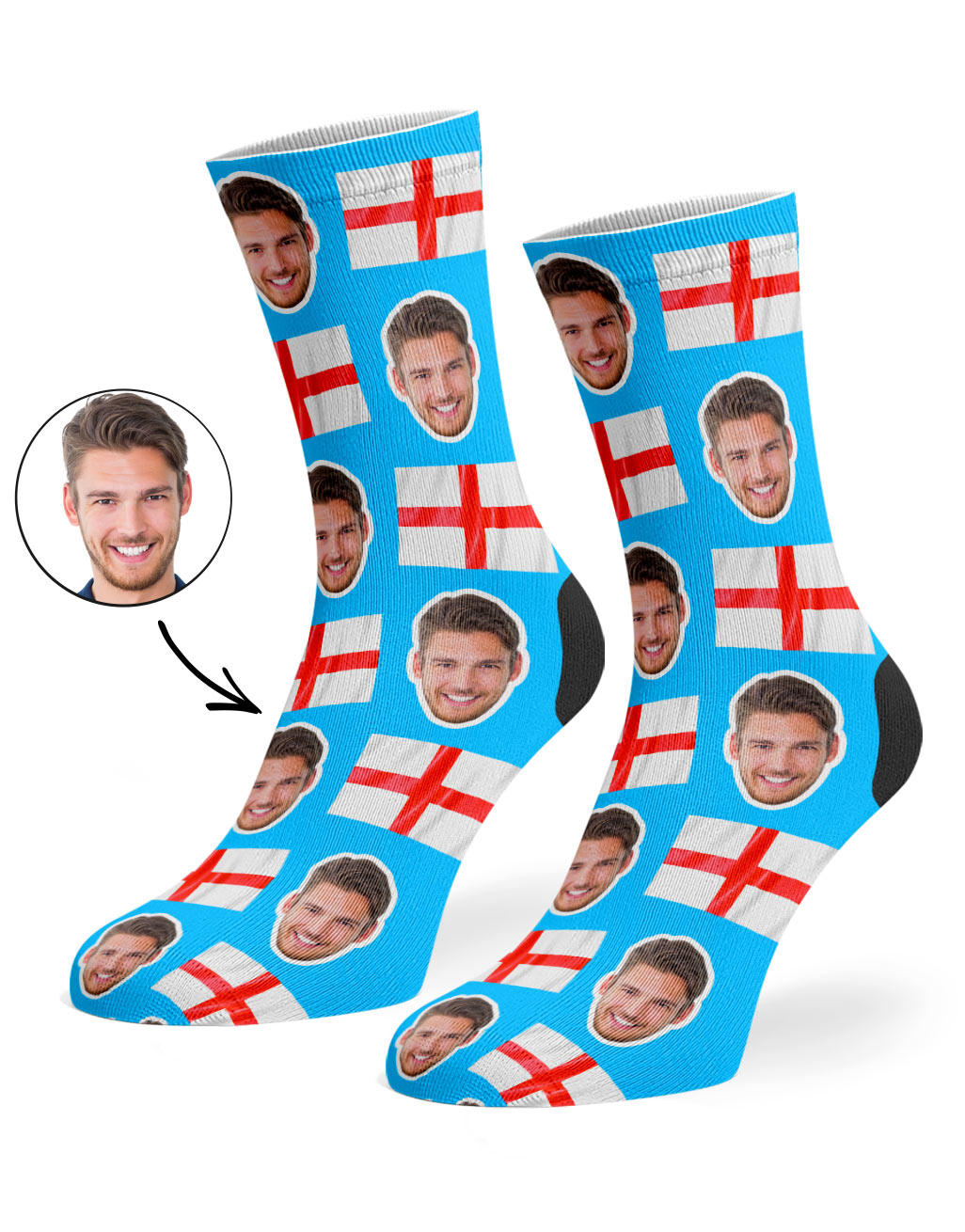 England Football Socks With Your Face On