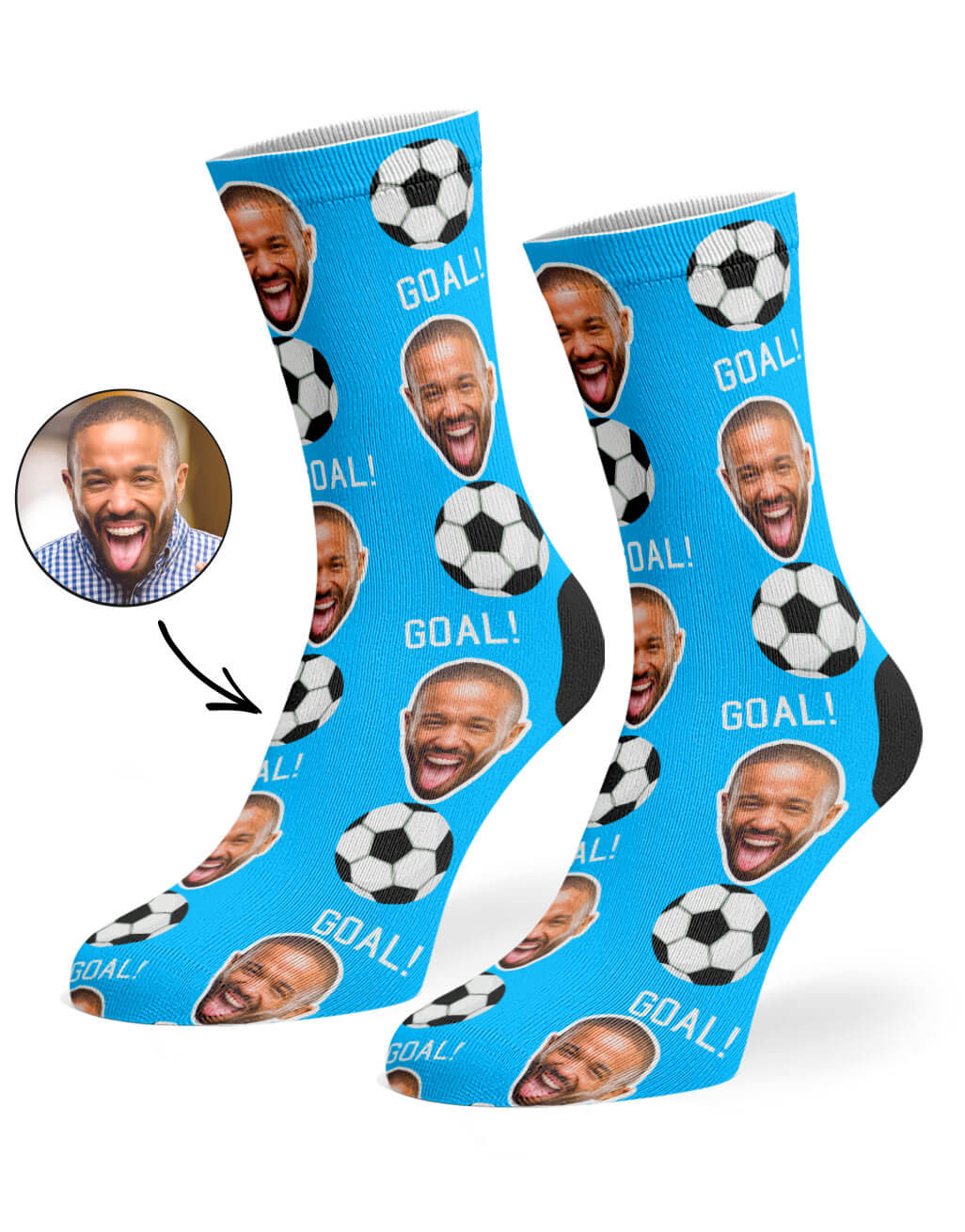 Personalised Footy Face Socks