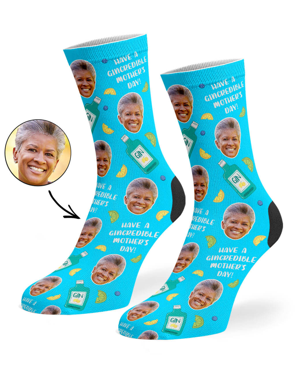 Gincredible Mother's Day Photo Socks