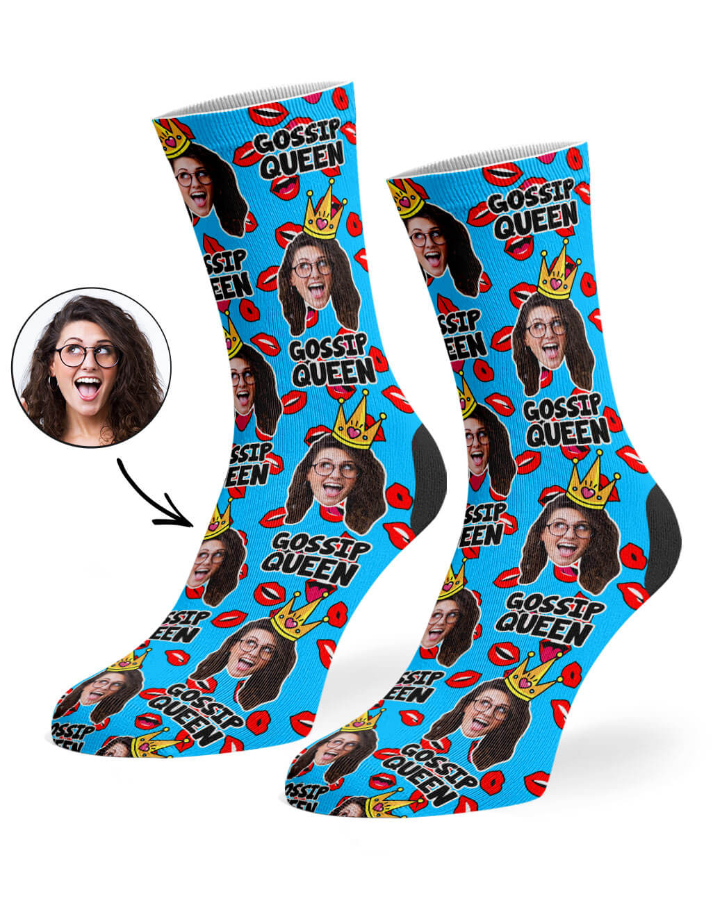 Gossip Queen Socks With Face