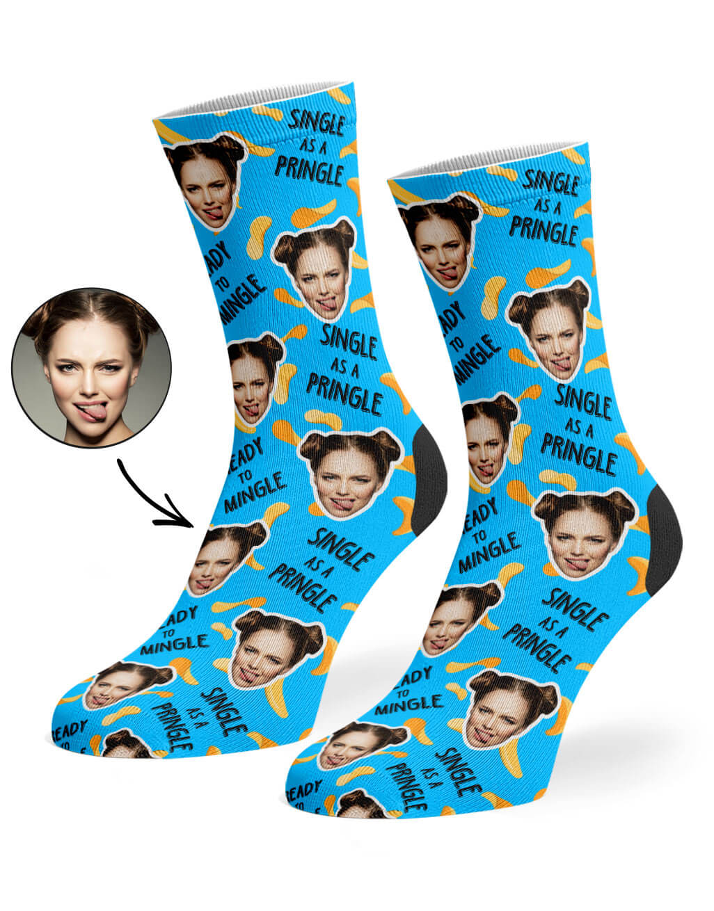 Custom Photo Single As A Pringle Socks