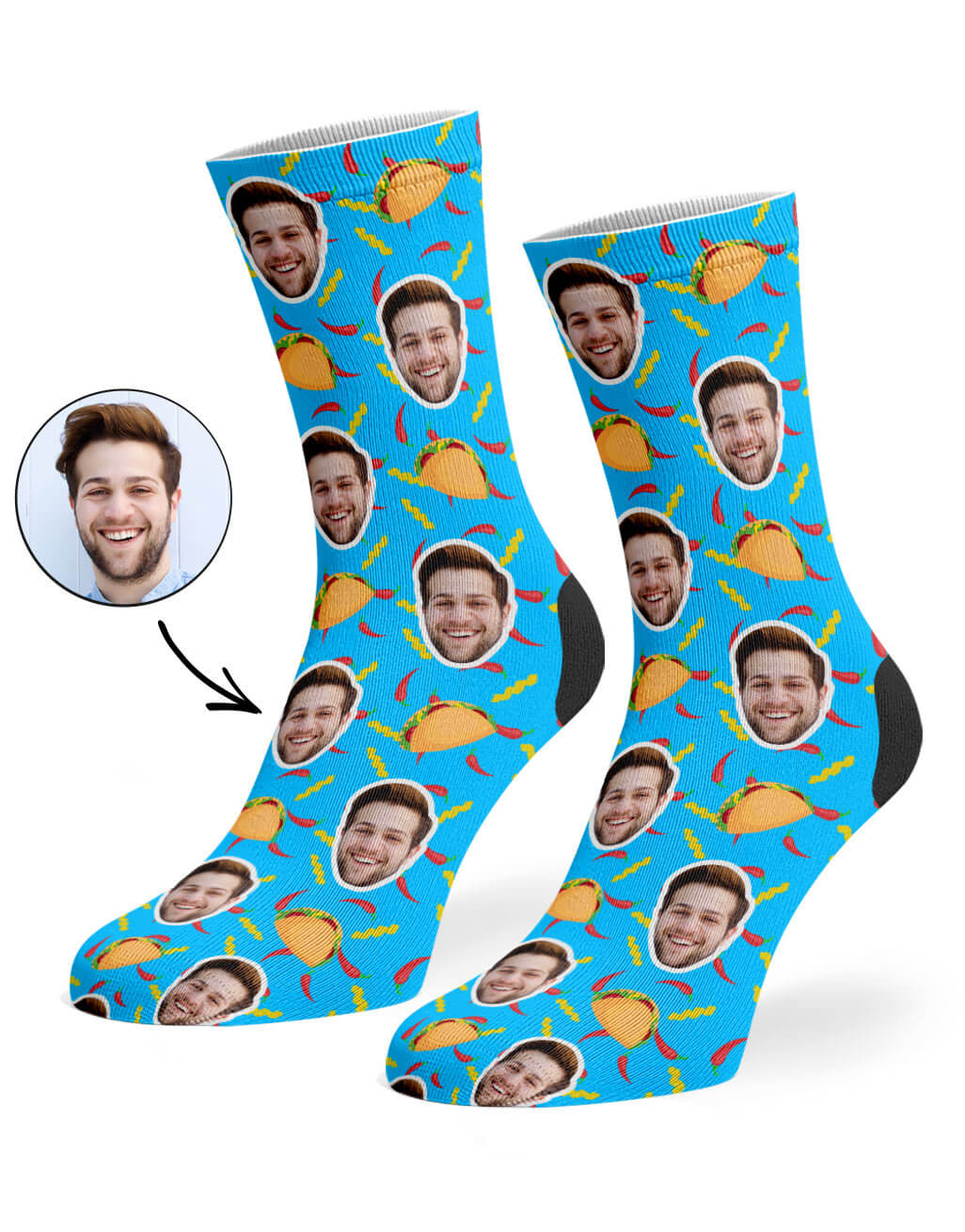 Personalised Taco Face Socks