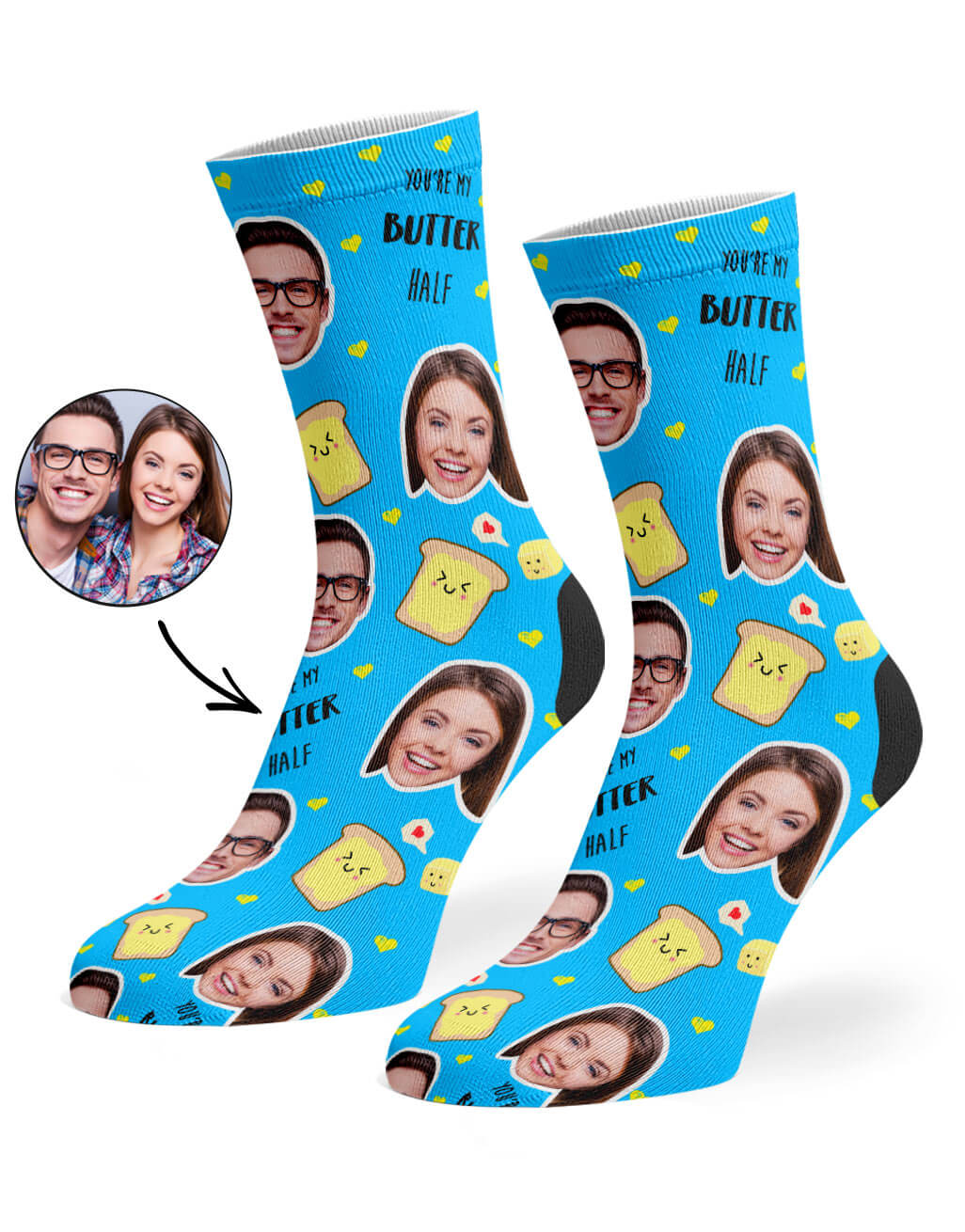 You're My Butter Half Socks With Photos On