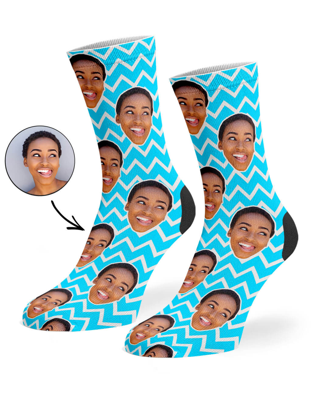 Adults Zig Zag Face Pattern Socks