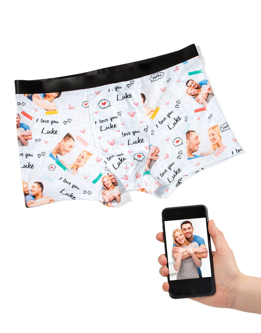 I Love You Personalised Boxers - Personalised Boxers – Super Socks