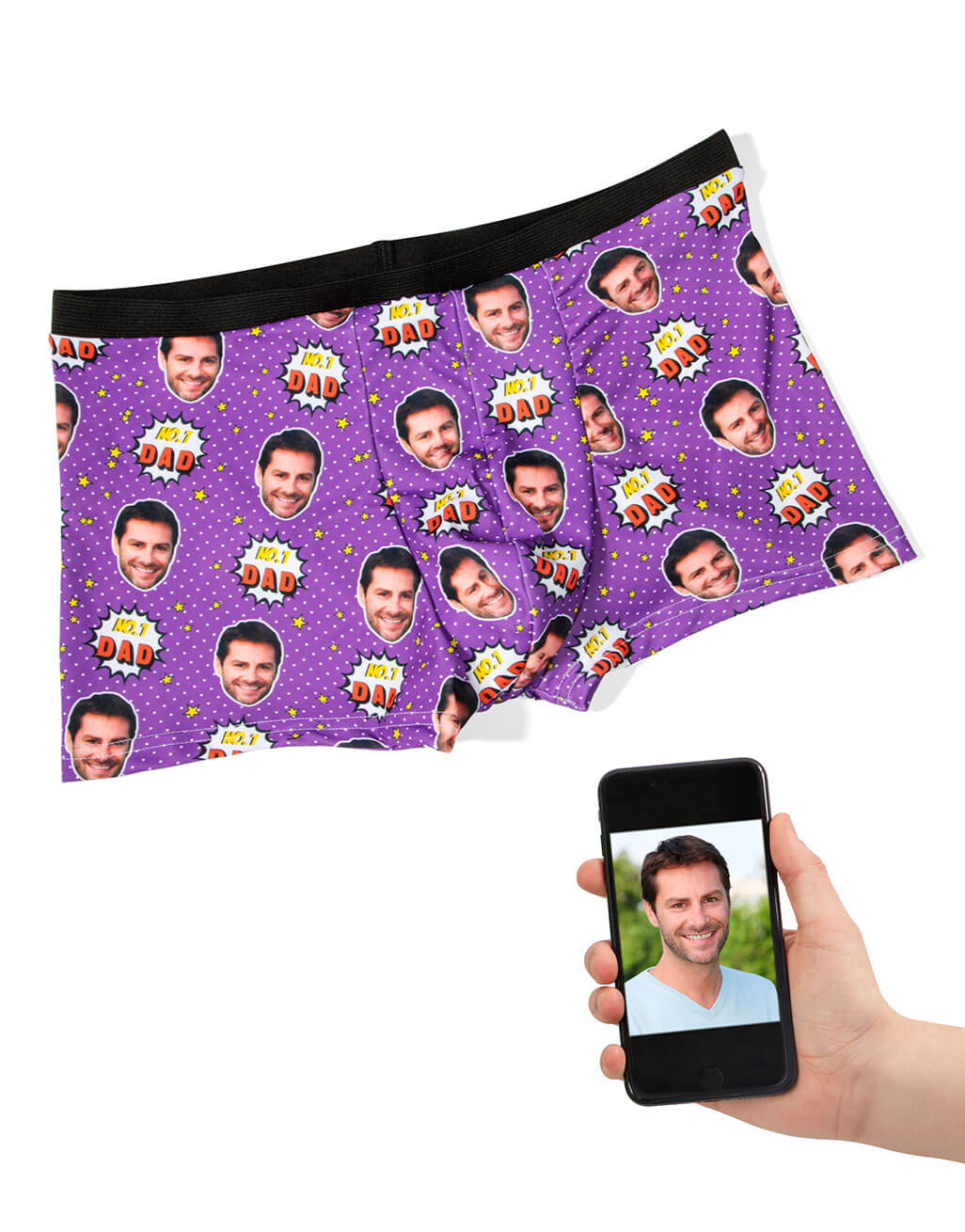 Number 1 Dad Photo Boxers