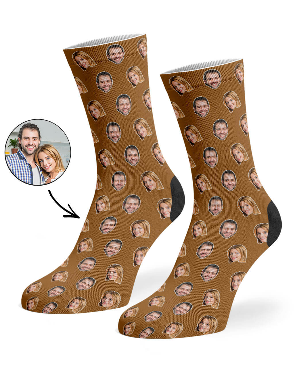 Couples Face Pattern Socks With Your Own Photos