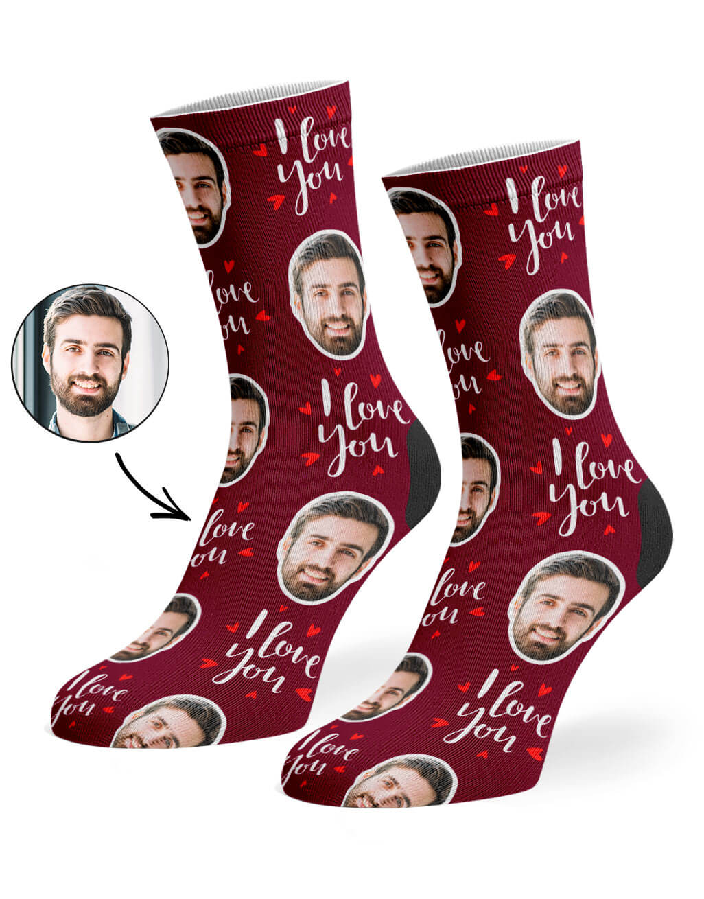 I Love You Socks - Personalised Valentine Face Socks – Super Socks