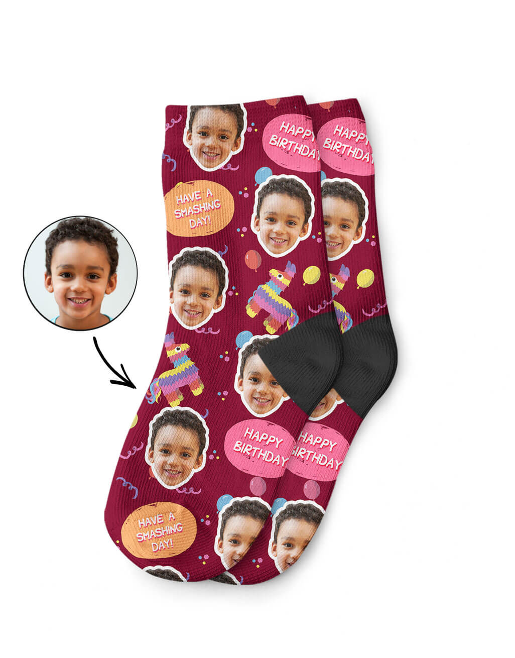 Personalised Pinata Birthday Kids Socks