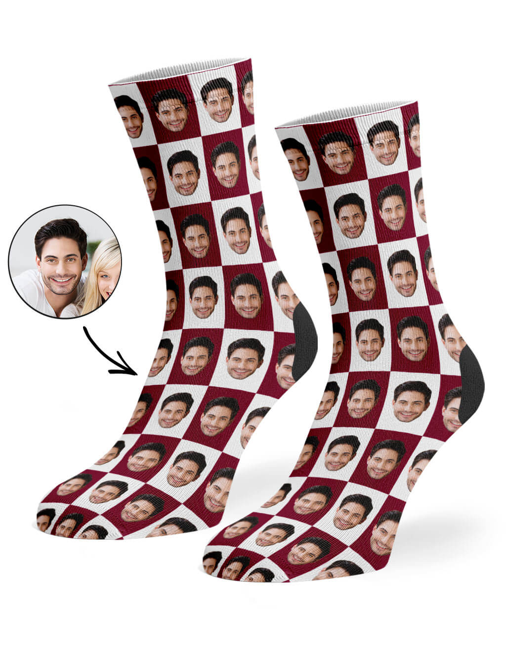 Burgundy Poser Face Socks