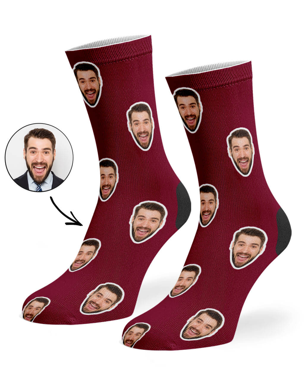 Burgundy Face Socks