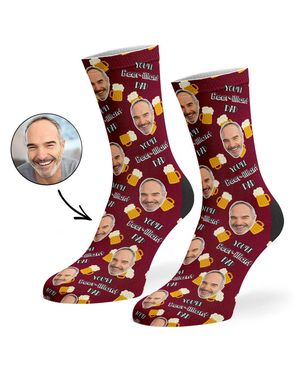 Personalised Beer-illiant Dad Socks