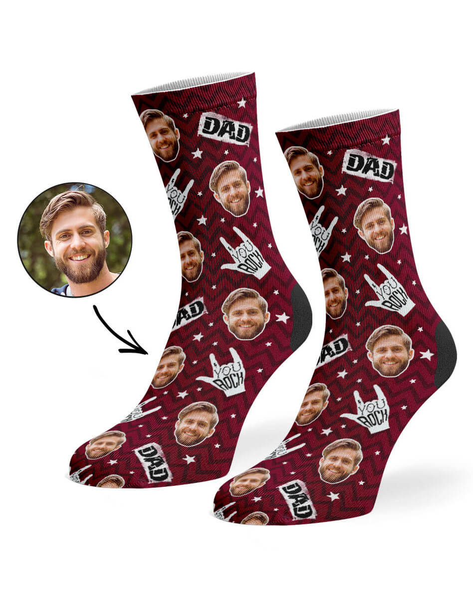 You Rock Dad Photo Socks