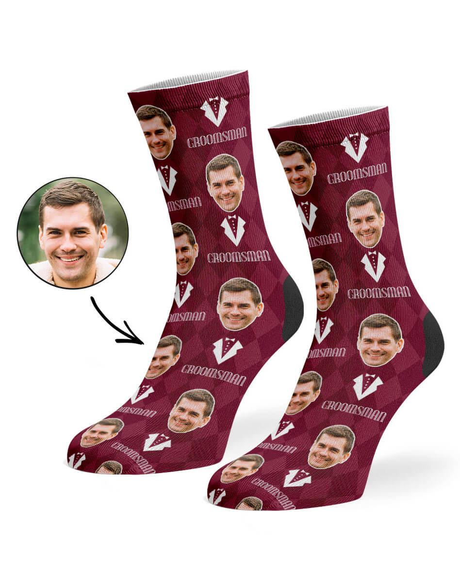 Burgundy Groomsman Socks