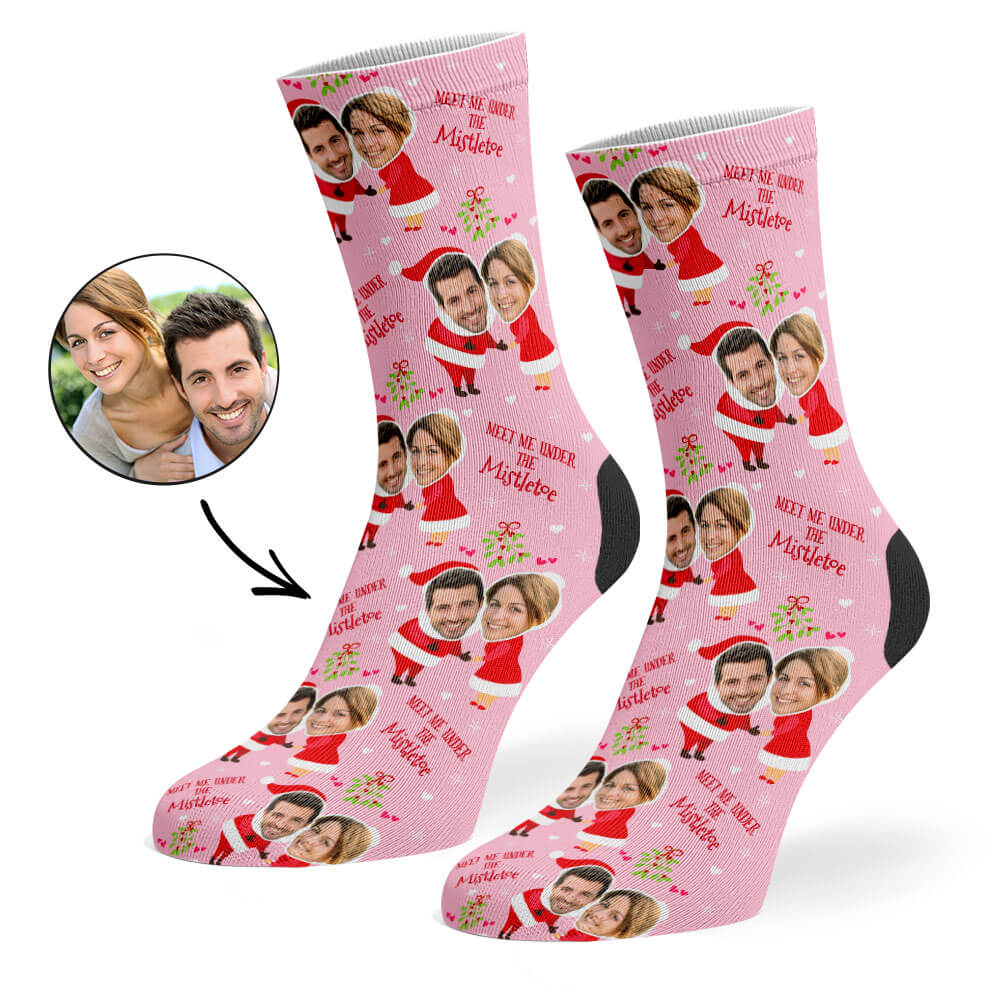 Mr & Mrs Claus Face Socks